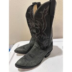 DAN POST MENS‎ Cowboy Western Boots Detailed Stitching Design Black Color